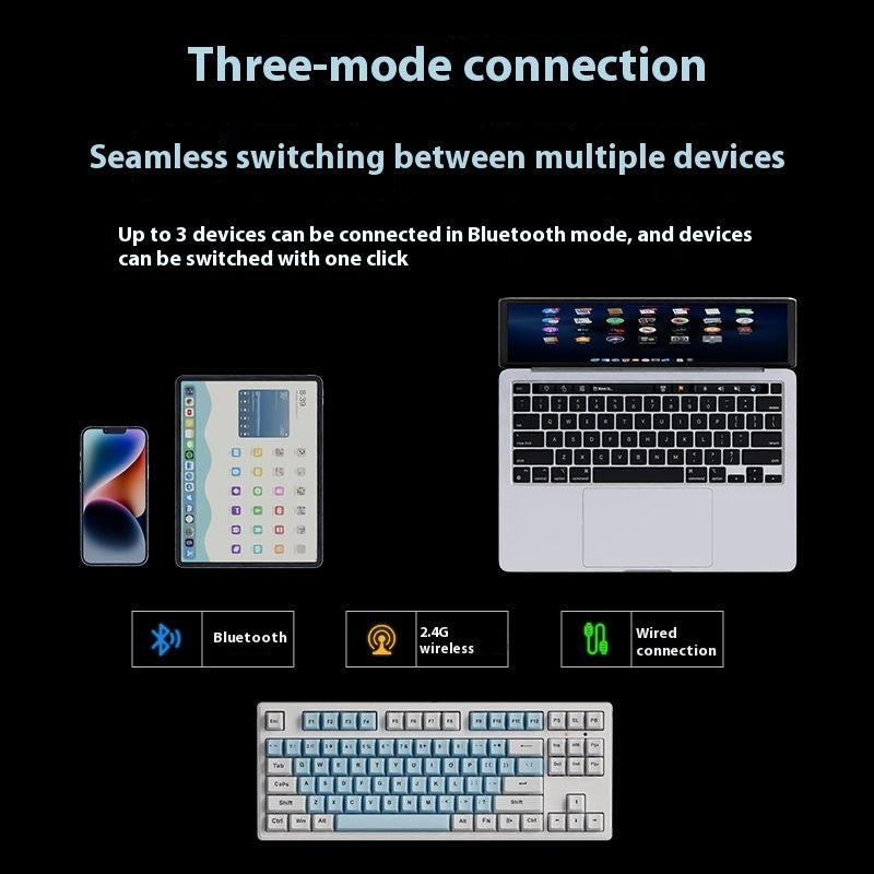 Office Wireless Bluetooth Three-model Mechanical Keyboard
