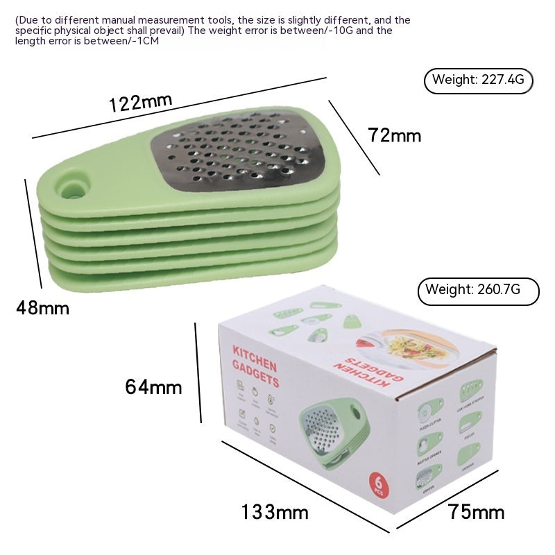 Kitchen Gadget Set 6 Slicing Knife Peeler