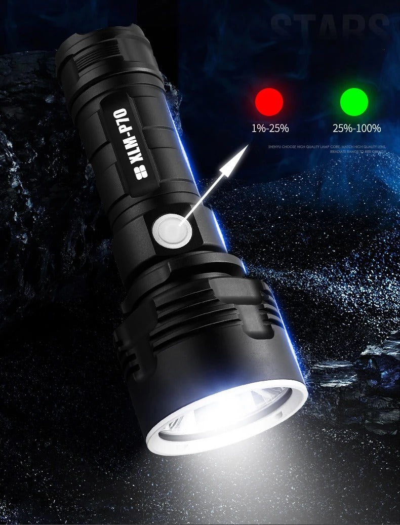 Flashlight Focusing Led  Light Rechargeable Outdoor Lamp