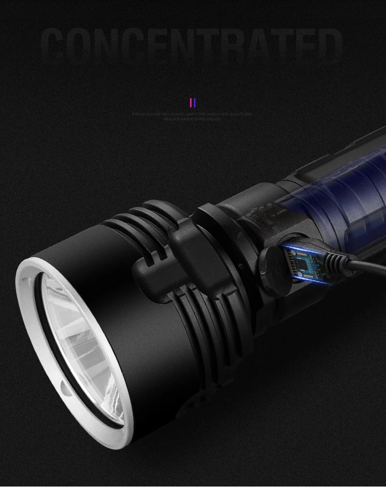 Flashlight Focusing Led  Light Rechargeable Outdoor Lamp