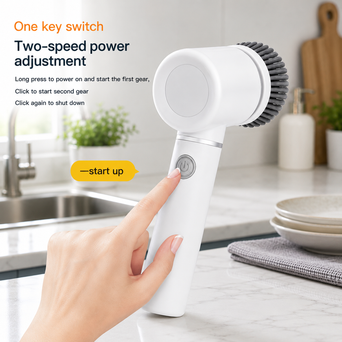 Smart Electric Cleaning Brush for Kitchen, Sink & Bathroom Surfaces