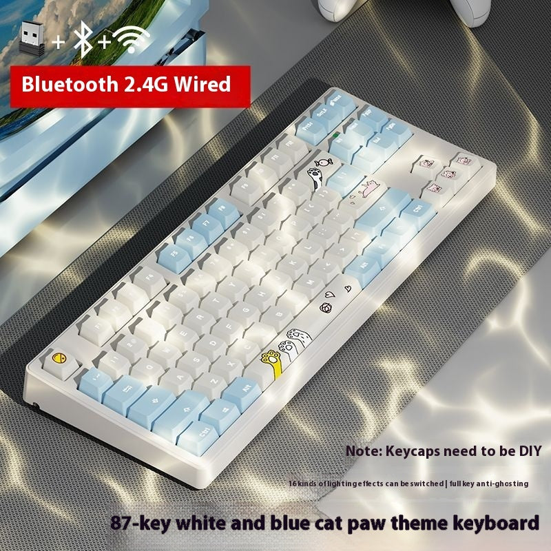 Office Wireless Bluetooth Three-model Mechanical Keyboard