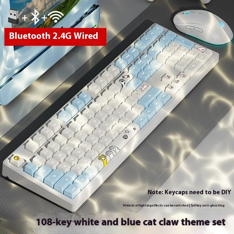 Office Wireless Bluetooth Three-model Mechanical Keyboard