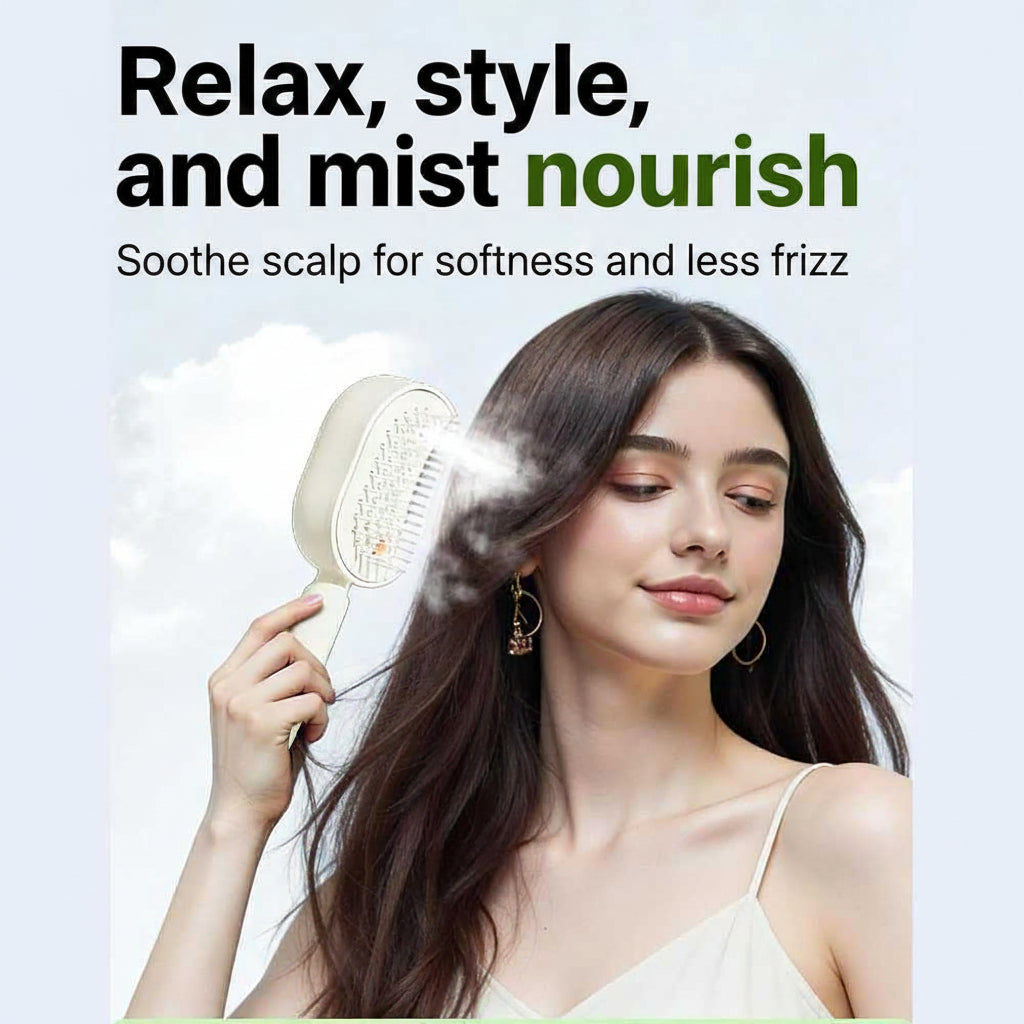 Electric Essential Oil Spray Massage Comb – Scalp Massage & Hair Nourishment